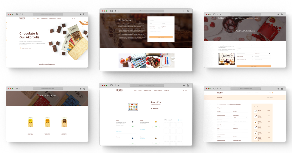 Screens of final outcome of redesign